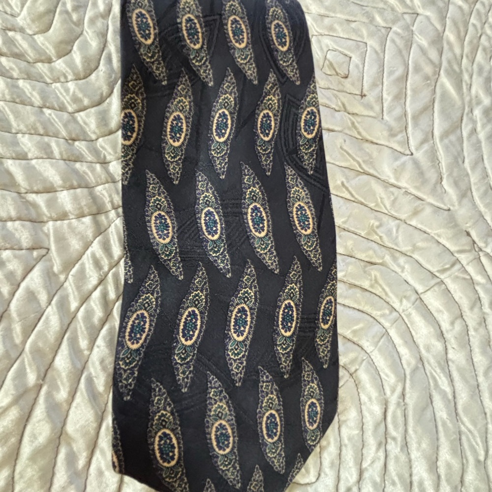 VTG Robert Talbott Best of Class Black Silk Tie Jacobson’s Hand Sewn - Picture 5 of 11
